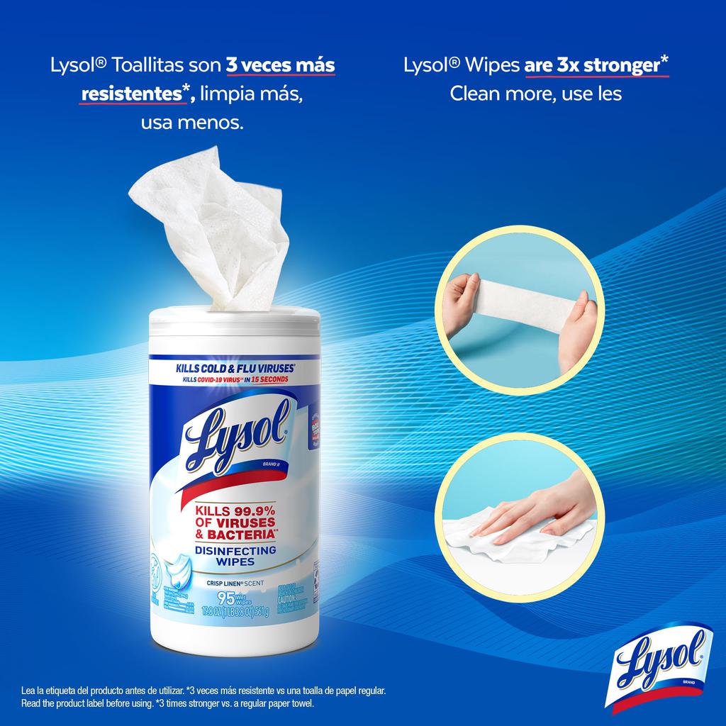Lysol Virus and Bacteria Eliminating Disinfectant Wipes 4 Units / 95 Wipes-476239 ebuystt