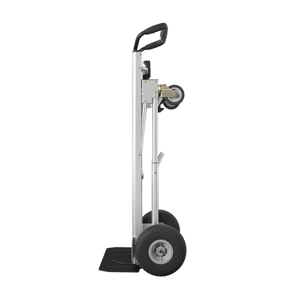 Cosco Handmick 3 In 1 Convertible Pneumatic 1000 Lbs Load Capacity 61" Height, 55-3/4" Length X 21" Width Hand Truck - Easily Converts To A 2 Wheel Upright, 4 Wheel Cart, Or An Assisted 4 Wheel Hand Truck - 206260 Ebuystt