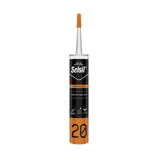 Selsil Acrylic Sealant is a one-component, acrylic-based filler. Sealing and filling Gaps, Interior, Paintable White 404418 Mega