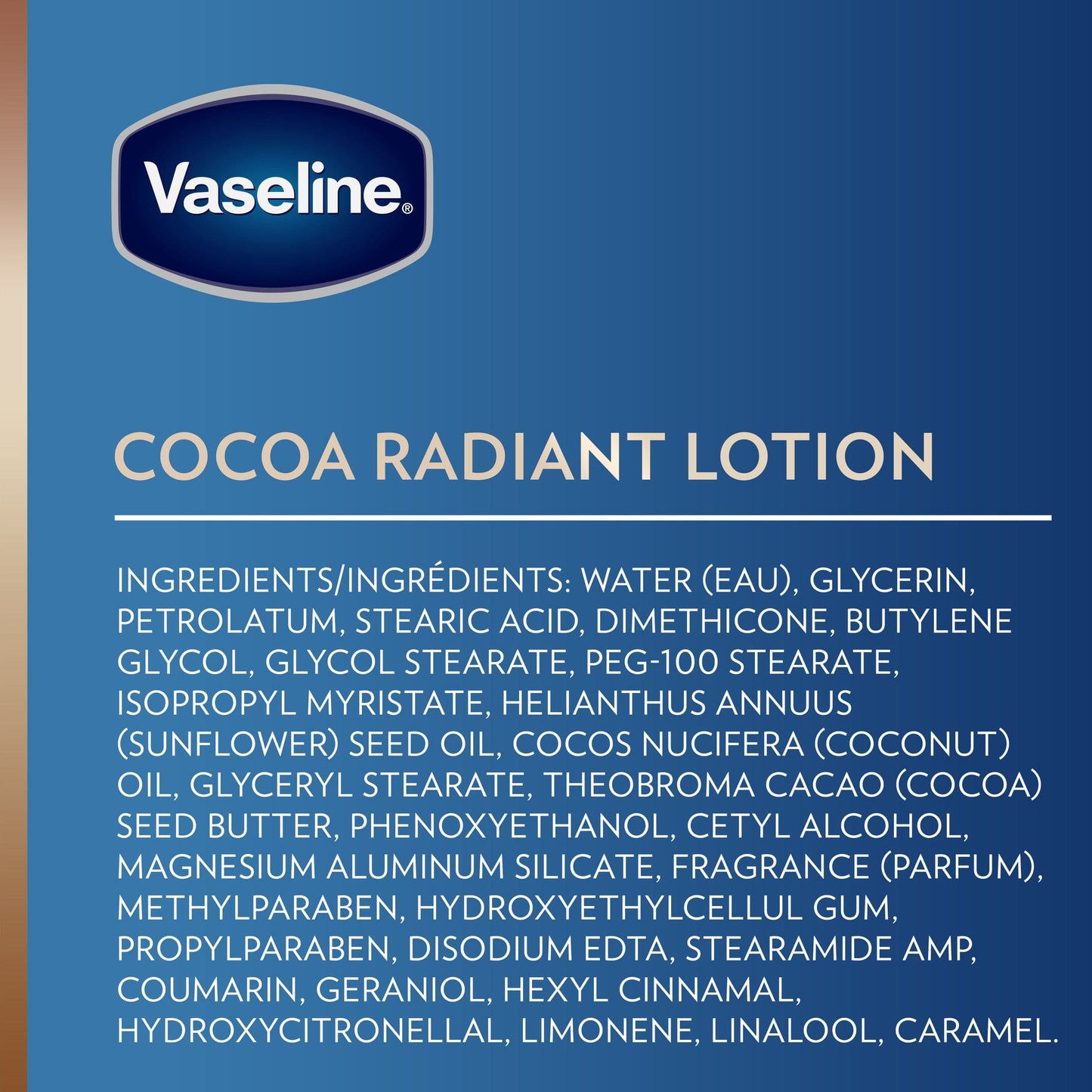 Vaseline Intensive Care Lotion Cocoa Radiant 20.3 Ounce Pump (600ml) - 30521013442 Pie's Variety Store
