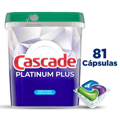 Cascade Platinum Plus ActionPacs Dishwasher Detergent 81 Units. This dishwasher detergent has twice the power of Dawn anti-grease, incorporating a superior powerful cleaning system.-471350