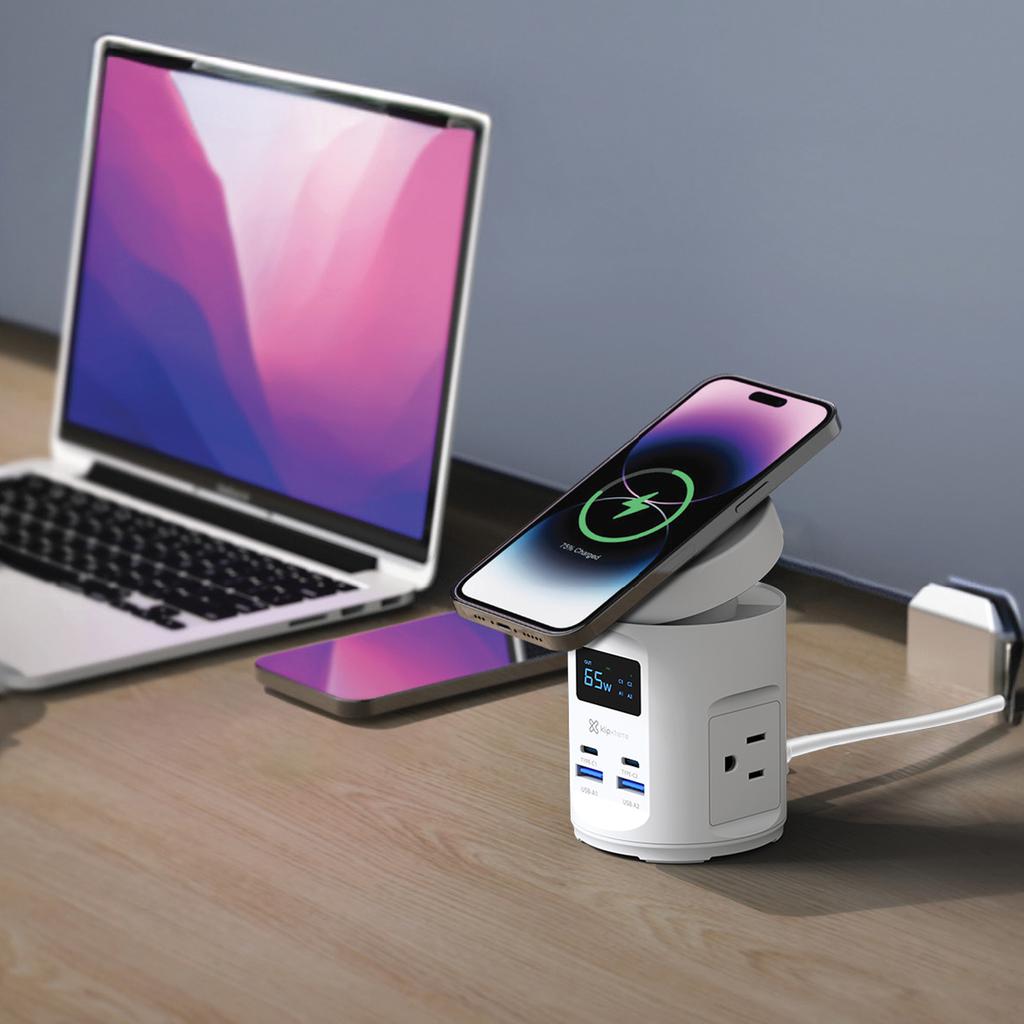 Klipxtreme 7-in-1 Charging Station with Top Wireless Base and Digital Monitoring Display - 498625 ebuystt