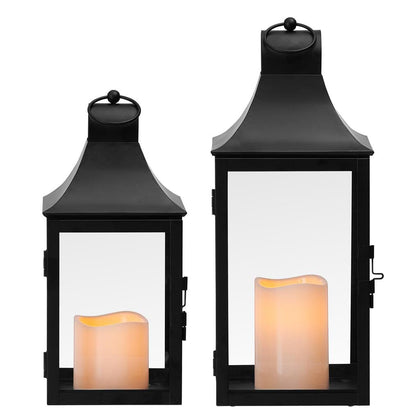 Mikasa Set of 2 LED Lamps Color Black. Illuminate and decorate the interiors or exteriors of your home with this set of lamps.-474199