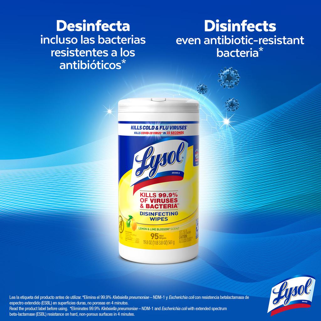 Lysol Virus and Bacteria Eliminating Disinfectant Wipes 4 Units / 95 Wipes-476239 ebuystt
