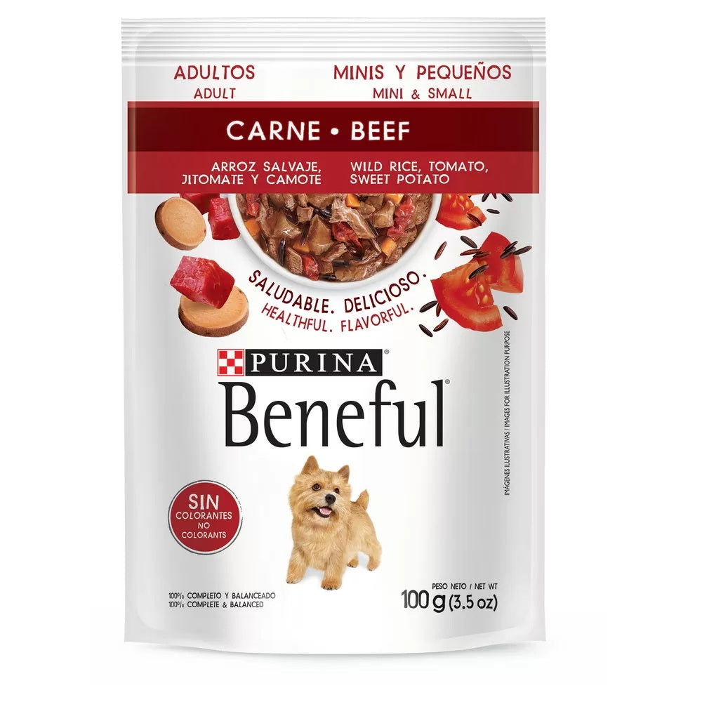 Purina, Beneful Adult, Beef Pouch, 100g - 7501072212726 Pie's Variety Store