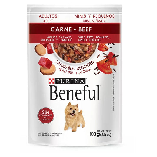 Purina, Beneful Adult, Beef Pouch, 100g - 7501072212726 Pie's Variety Store