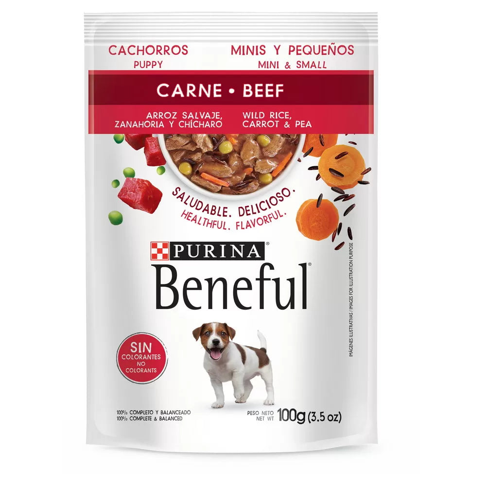 Purina, Beneful Adult, Beef Pouch, 100g - 7501072212726 Pie's Variety Store