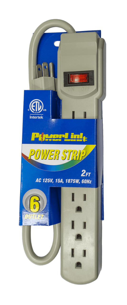 Powerlink Power Strip 6 Outlet 2FT- 253538 MEGA