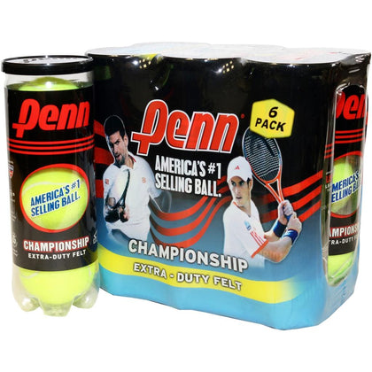 Penn Tennis Balls 6 Pack / 18 Units. You can start playing or practicing every day with this set of tennis balls, 6 packs each with 3 balls. -521027