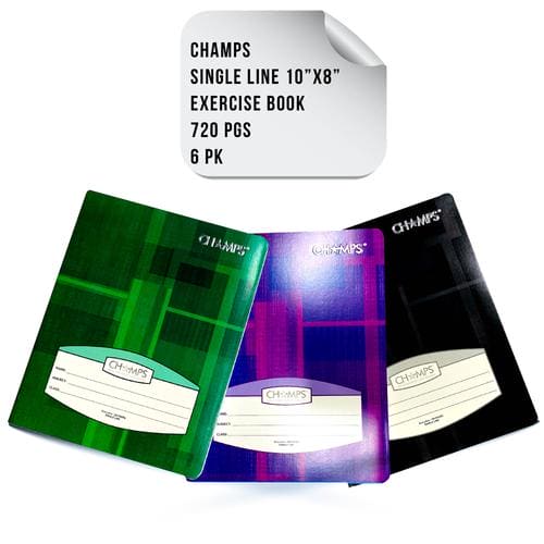 Champs exercise Book Clear Jacket 6pk Clear Exercise Book Covers Slip on Jackets transparent plastic book covers slip on protective jackets designed -350948 Hannah's Variety Store