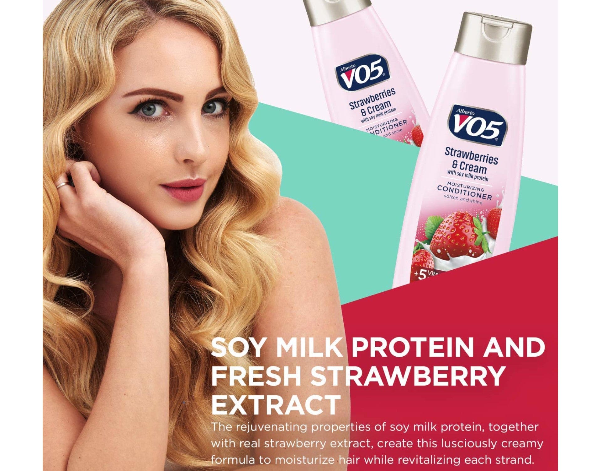 VO5, Conditioner, Strawberries & Cream, Soy Milk, 15oz - 81655901118 Pie's Variety Store