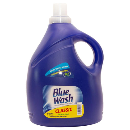 Blue Wash Laundry Detergent 5 L / 167 loads. Blue Wash liquid laundry is a dark blue, viscous liquid formulated with anionic and non-ionic surfactants, soil suspending agents and optical brighteners. -274075