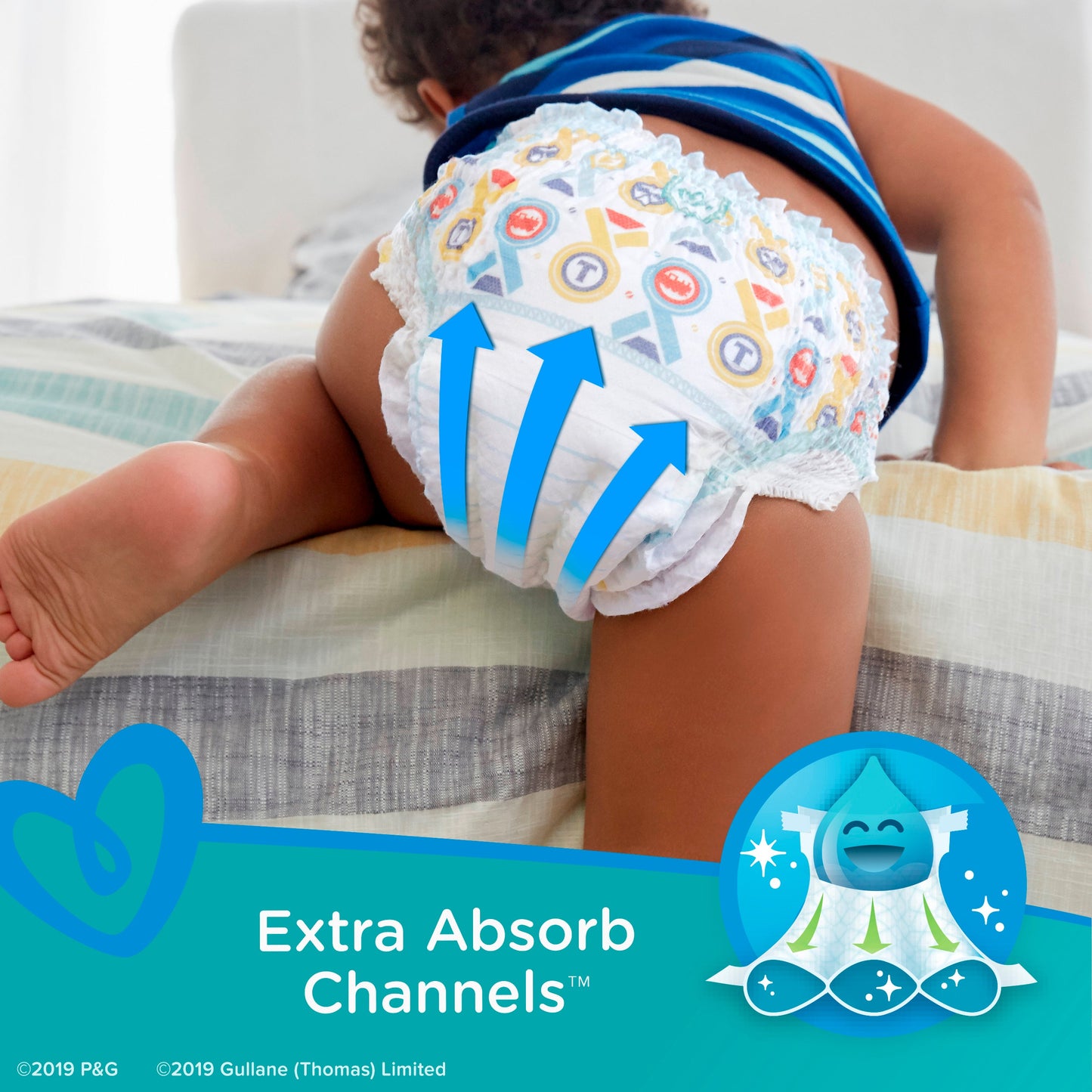 PAMPERS BABY EASY UP 2T3T SUPERBOY 74CT - PBEU2T3TSB Pie's Variety Store