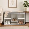 Luxhome White Shoe Rack Bench with Padded Seat and 6 Storage Compartments - 500015