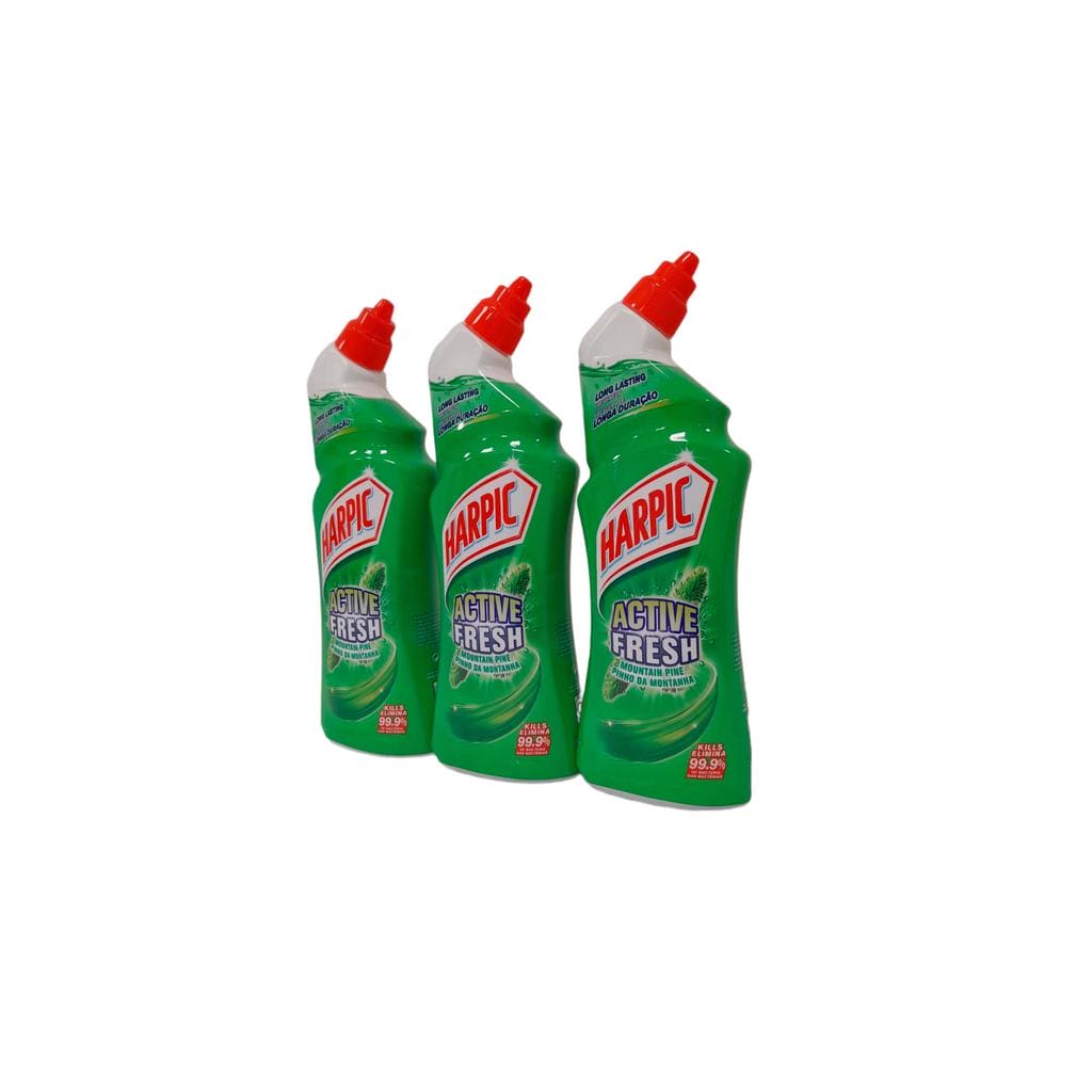 Harpic Active Fresh 3 Units / 750 mL / 25.3 oz toilet cleaner that brings you long-lasting freshness with a refreshing fragrance of fresh mountain pine active-423485 dayana sifontes