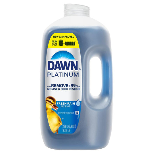 Dawn Platinum Dishwashing Liquid Fresh Rain Scent 2.66 L / 90 oz - 514698 ebuystt