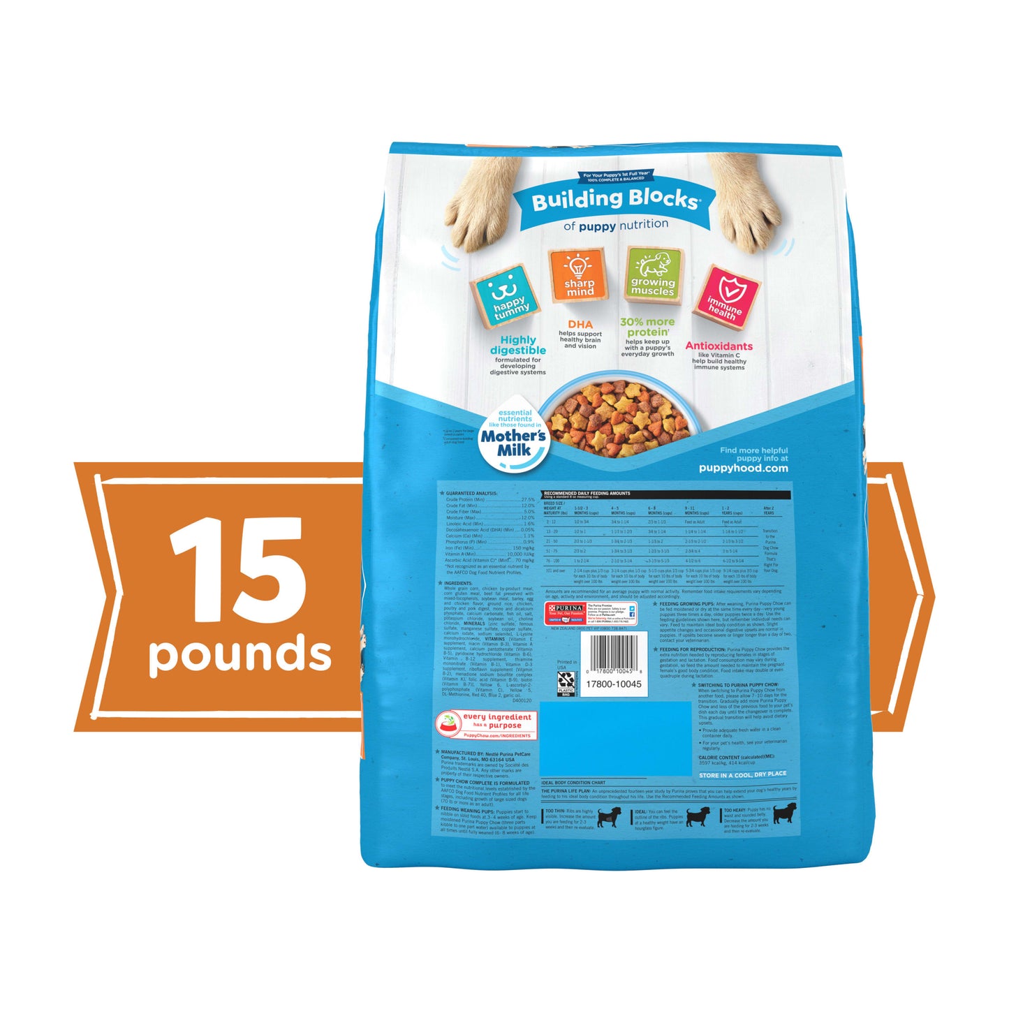 Purina Puppy Chow Large Breed Chicken Flavor Formula Dry Dog Food, 32-lb - 01780014918 Pie's Variety Store