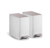 EKO 6 L Trash Cans 2 Units. Elegant trash can with soft close lid in white coated stainless steel, resistant to fingerprint marks.- 420634