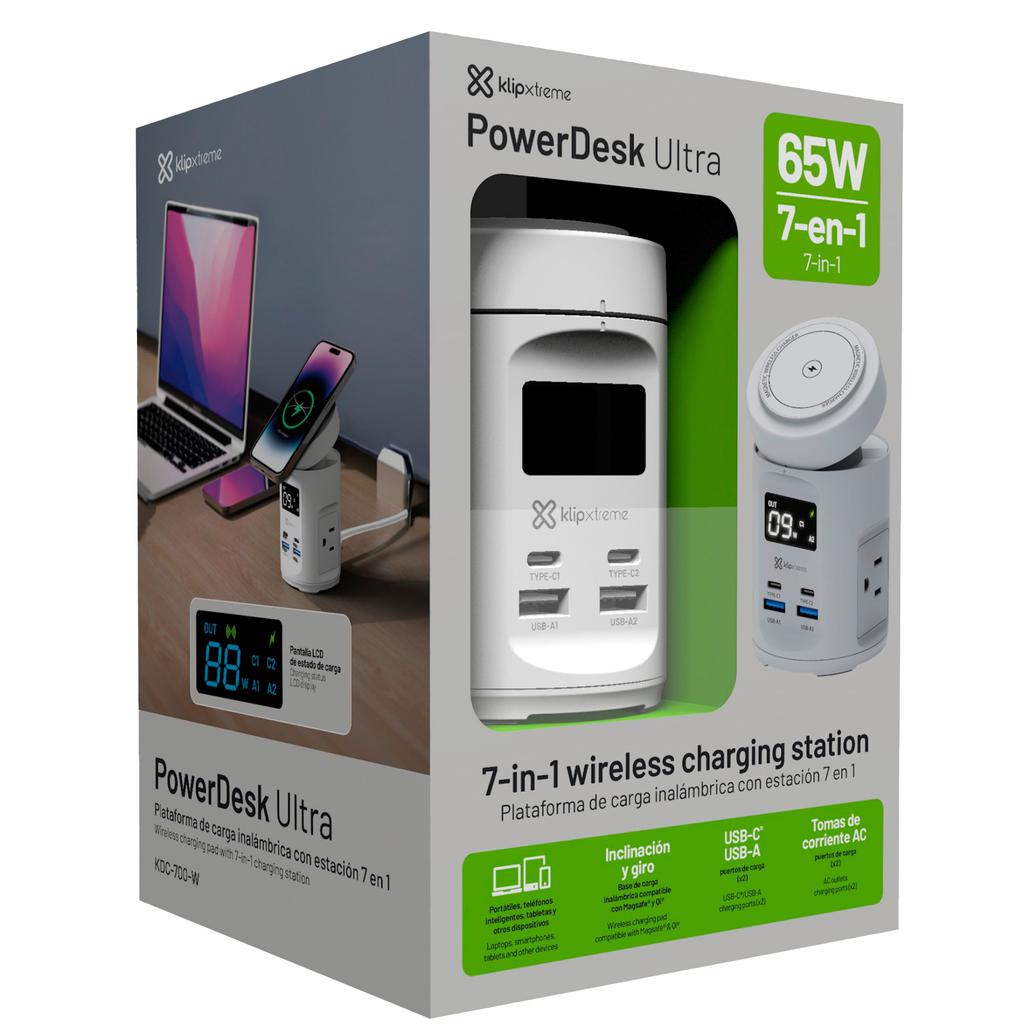 Klipxtreme 7-in-1 Charging Station with Top Wireless Base and Digital Monitoring Display - 498625 ebuystt