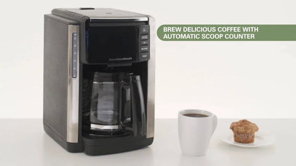 Hamilton Beach TruCount™ 12-Cup Coffee Maker with Built-In Scale, Black- 45300R