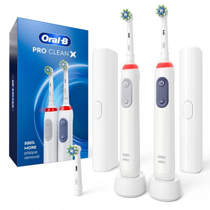 Oral B Pro Clean X Rechargeable Electric Brush 2 Units. Transform your dental hygiene routine.- 466901