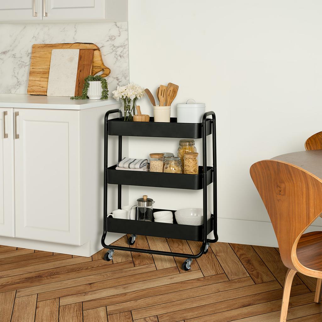 Neatfreak 3-Tier Utility Shelf with 4 Swivel Wheels-496407 ebuystt