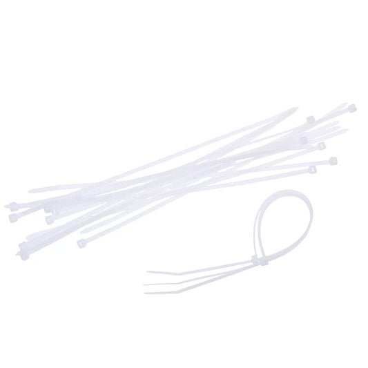 Fulgore Plastic Cable Ties (White) - These Zip Ties bundles your cables and wires together to keep them organized and prevent damage (10pcs) - FU1392 MEGA