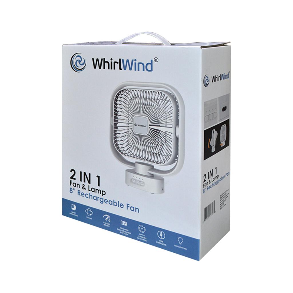 Whirlwind 2-in-1 Rechargeable Desk Fan and Lamp-524337 ebuystt