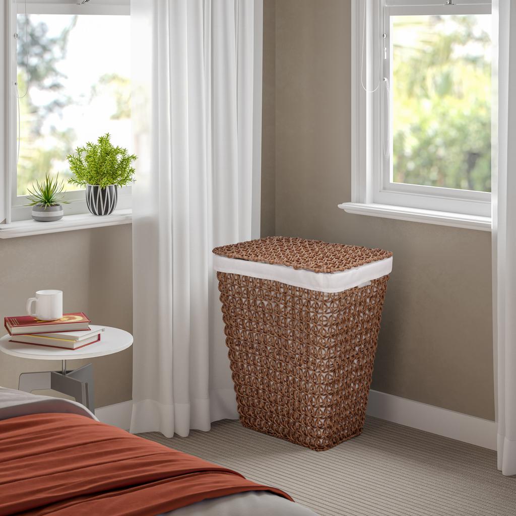 Seville Classics Handwoven Laundry Hamper with Durable Steel Frame -503345 ebuystt
