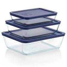 Pyrex Simply Store 6-Piece Rectangular Glass Food Storage Set - 07116004023 Pie's Variety Store