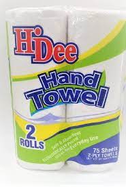 HI DEE HAND TOWEL ROLL 2PLY WHITE 75 SHEETS 1CT - HDHTRW1CT