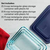Pyrex Simply Store 6-Piece Rectangular Glass Food Storage Set - 07116004023