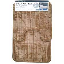 Home Living 2-Piece Foam Bath Mat Set - is comfortable and lends a classic understated touch to your bath coordinates collection. Step out of your tub and into luxury with the 2 Piece Home Living foam bathmat set - 7450014155693 Pie's Variety Store