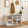 Luxhome White Shoe Rack Bench with Padded Seat and 6 Storage Compartments - 500015