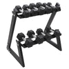 10-Piece Dumbbell Set with Stand. Designed to optimize any home or gym workout routine.-438393