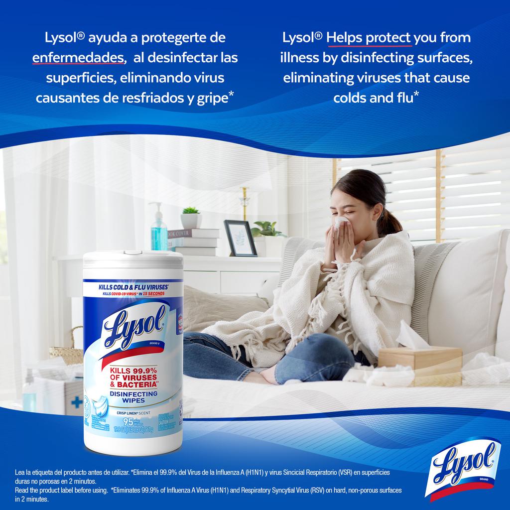 Lysol Virus and Bacteria Eliminating Disinfectant Wipes 4 Units / 95 Wipes-476239 ebuystt