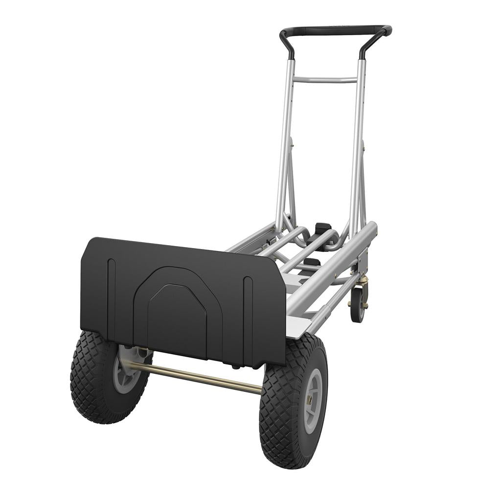 Cosco Handmick 3 In 1 Convertible Pneumatic 1000 Lbs Load Capacity 61" Height, 55-3/4" Length X 21" Width Hand Truck - Easily Converts To A 2 Wheel Upright, 4 Wheel Cart, Or An Assisted 4 Wheel Hand Truck - 206260 Ebuystt