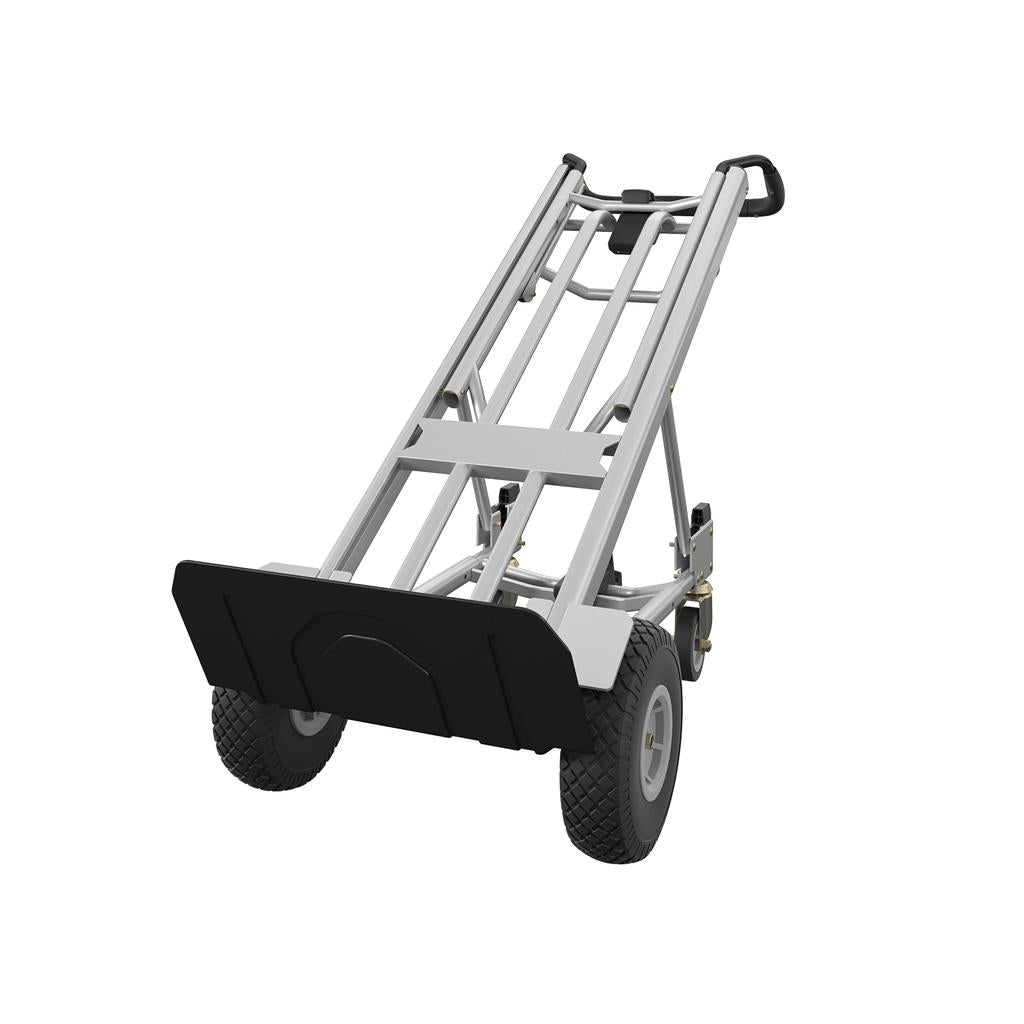 Cosco Handmick 3 In 1 Convertible Pneumatic 1000 Lbs Load Capacity 61" Height, 55-3/4" Length X 21" Width Hand Truck - Easily Converts To A 2 Wheel Upright, 4 Wheel Cart, Or An Assisted 4 Wheel Hand Truck - 206260 Ebuystt