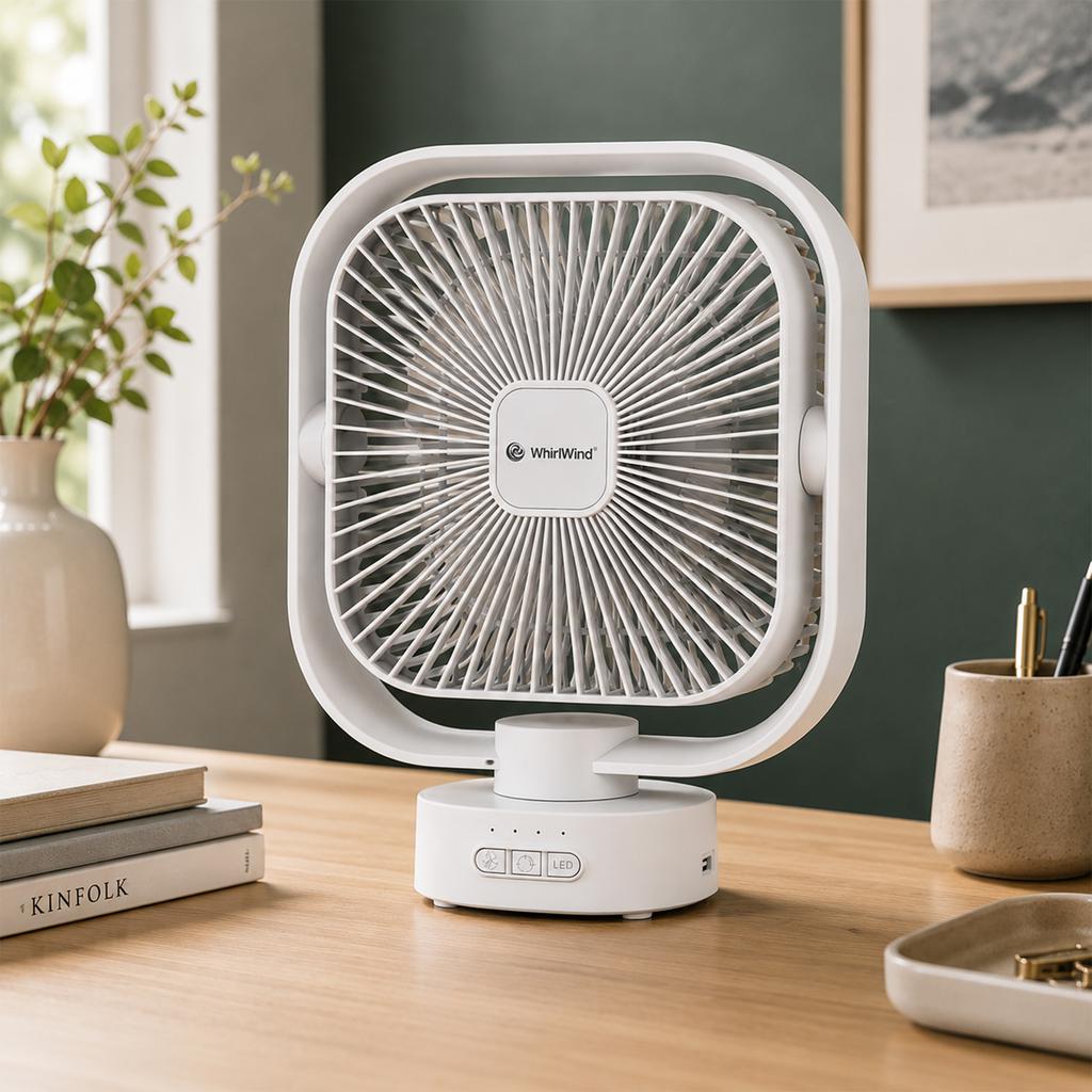 Whirlwind 2-in-1 Rechargeable Desk Fan and Lamp-524337 ebuystt