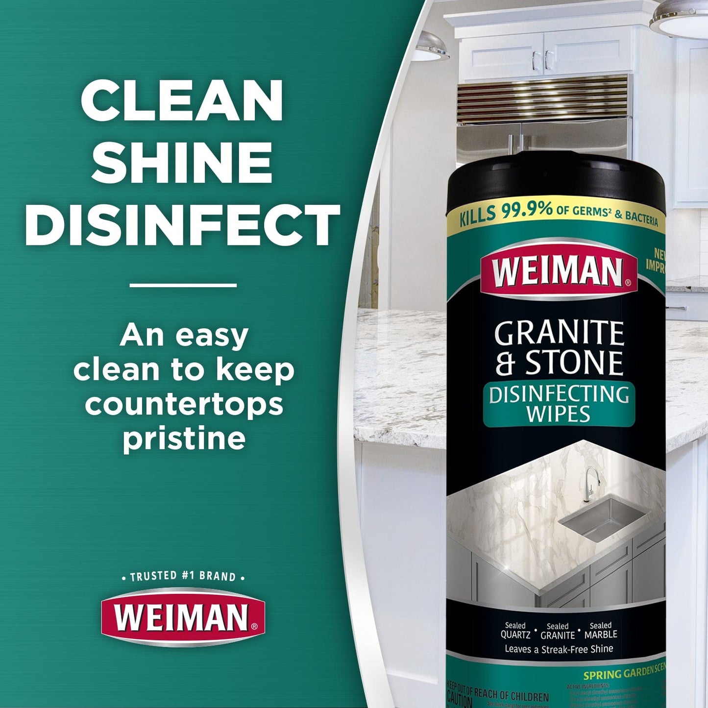 WEIMAN GRANITE & STONE DISINFECTING WIPES 30CT - WGW30 Pie's Variety Store