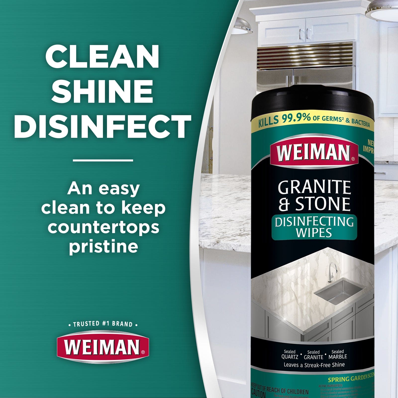 WEIMAN GRANITE & STONE DISINFECTING WIPES 30CT - WGW30 Pie's Variety Store