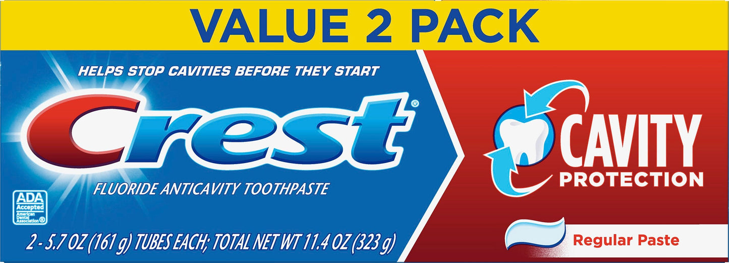 Crest Cavity Protection Toothpaste Value 2 Pack (11.4oz) - 03700051208 Pie's Variety Store