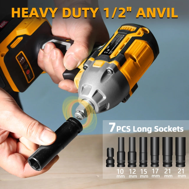 WORKSITE Brushless Cordless Impact Wrench 1/2 Inch 20V High Torque 4.0Ah Battery 280 ft-lbs(380 Nm) Impact Gun Tools No.CIW336 Worksite Power Tools