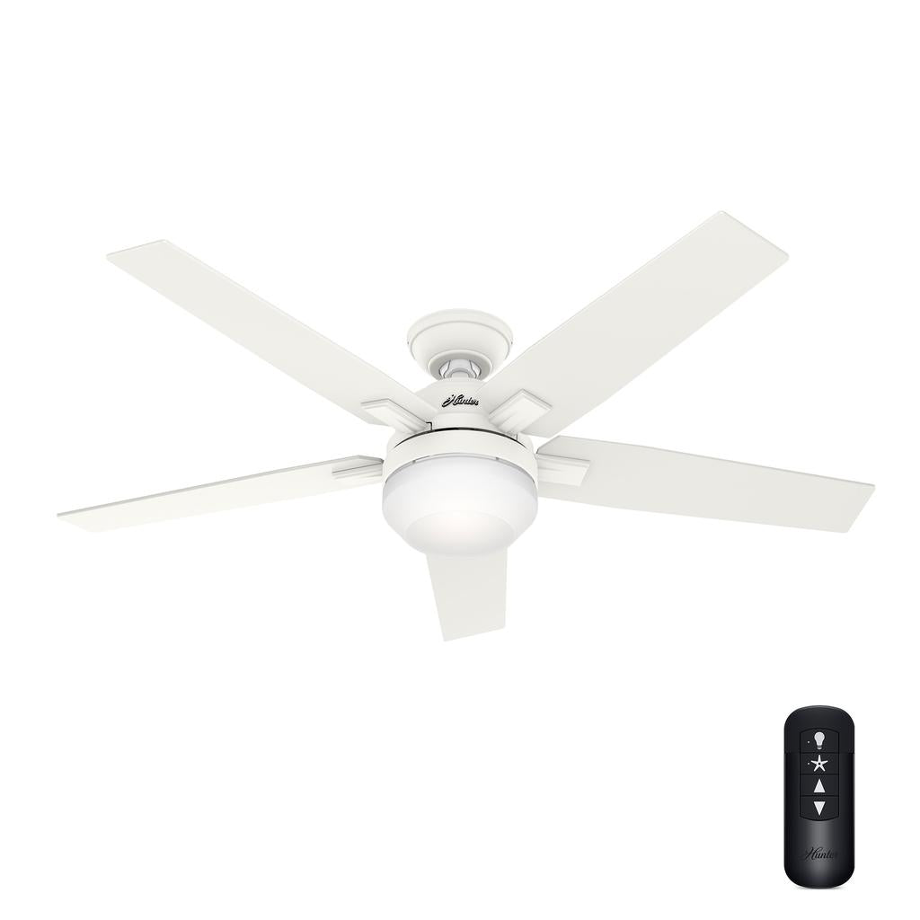 Hunter White Ceiling Fan with LED Light 132 cm / 52 inches - 502197 ebuystt