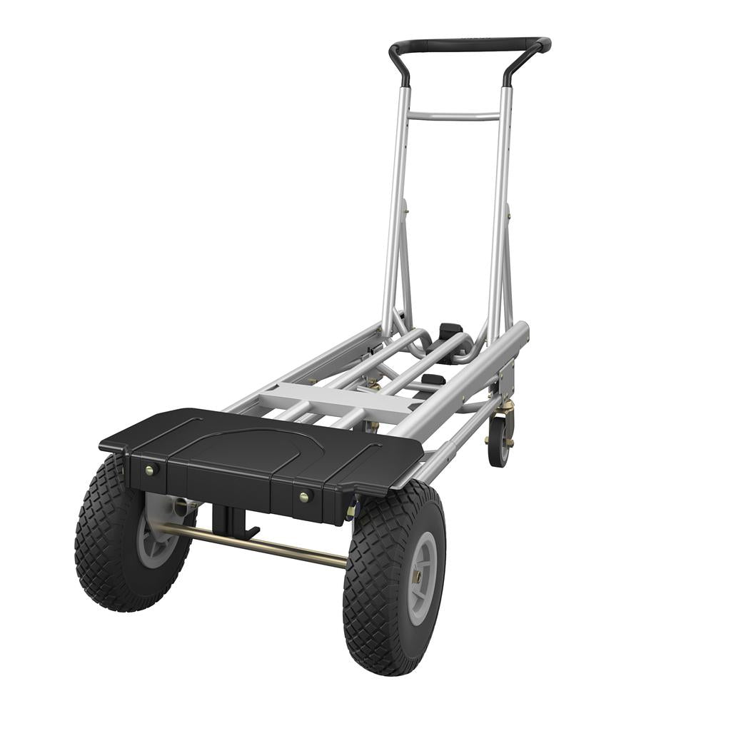 Cosco Handmick 3 In 1 Convertible Pneumatic 1000 Lbs Load Capacity 61" Height, 55-3/4" Length X 21" Width Hand Truck - Easily Converts To A 2 Wheel Upright, 4 Wheel Cart, Or An Assisted 4 Wheel Hand Truck - 206260 Ebuystt