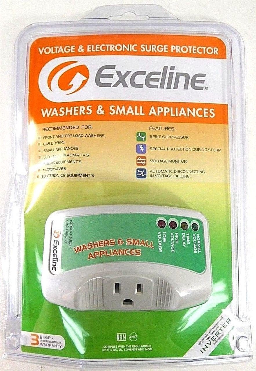 Exceline Electronic Washer & Small Appliance Surge Protector, White-GSM-MP120E MEGA