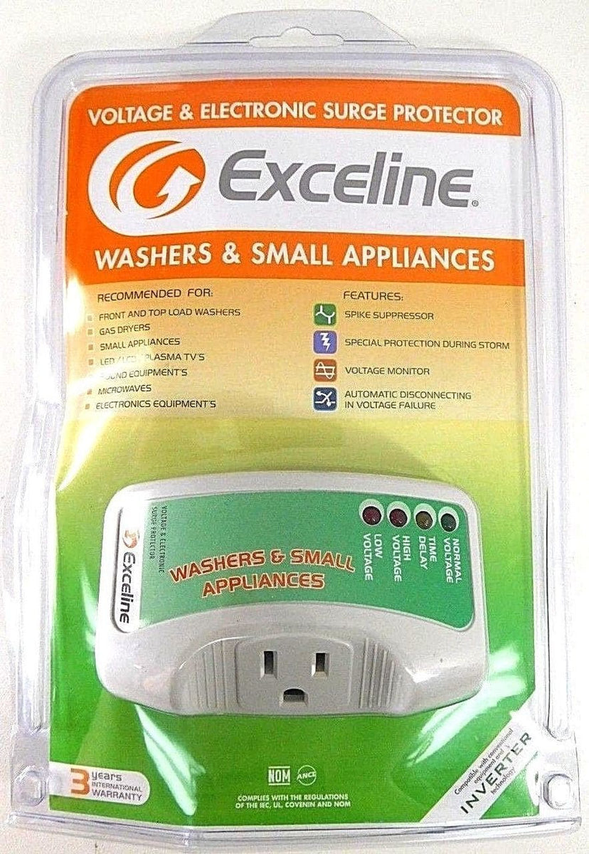 Exceline Electronic Washer & Small Appliance Surge Protector, White-GS ...