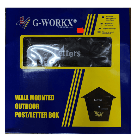 G-WORKX Wall Mounted Outdoor Post/Letter Box Heavy Duty Coated Steel,  Letter Box for Curbside Parcels, - KGBM01B ebuystt