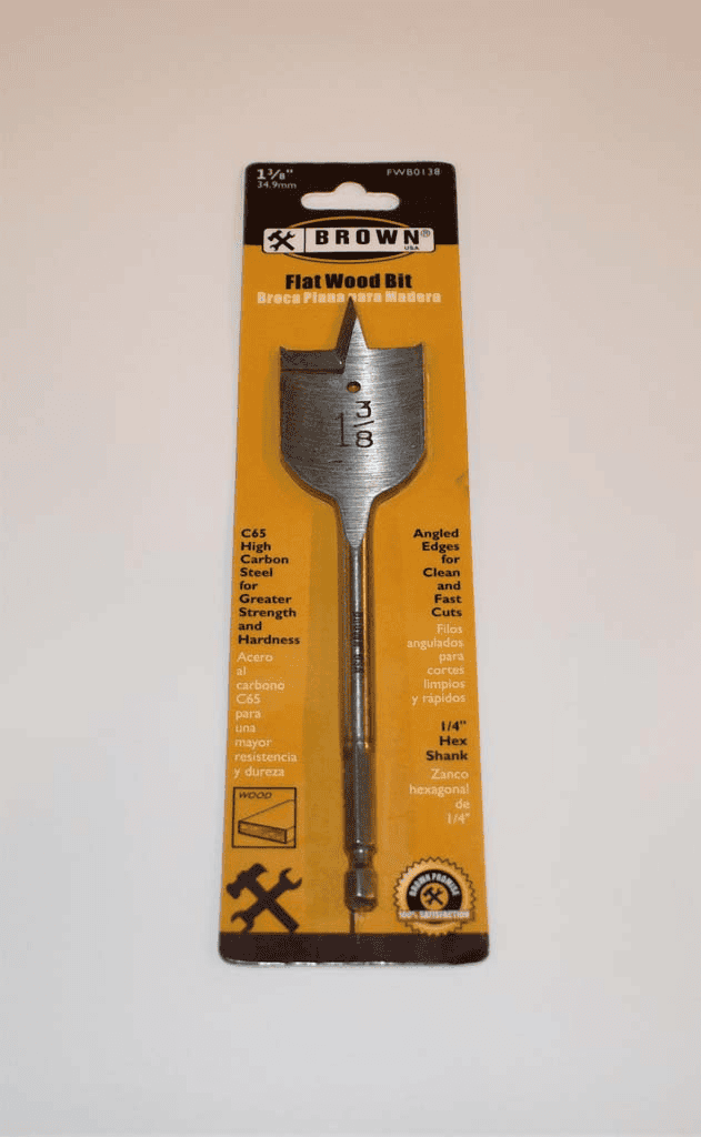 Brown Flat Wood bit 1-3/8 Inches and 9/16 inches for use in wood and wood-like materials. - FWB0138 - (1 3/8 inches) - FWB916 - (7/16 inches) MEGA
