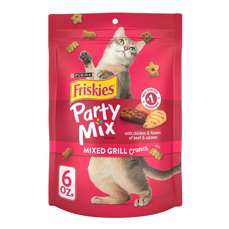 Friskies Party Mix Gravy-licious Chicken & Gravy Flavors Cat Treats 6OZ. - 05000016923 Pie's Variety Store